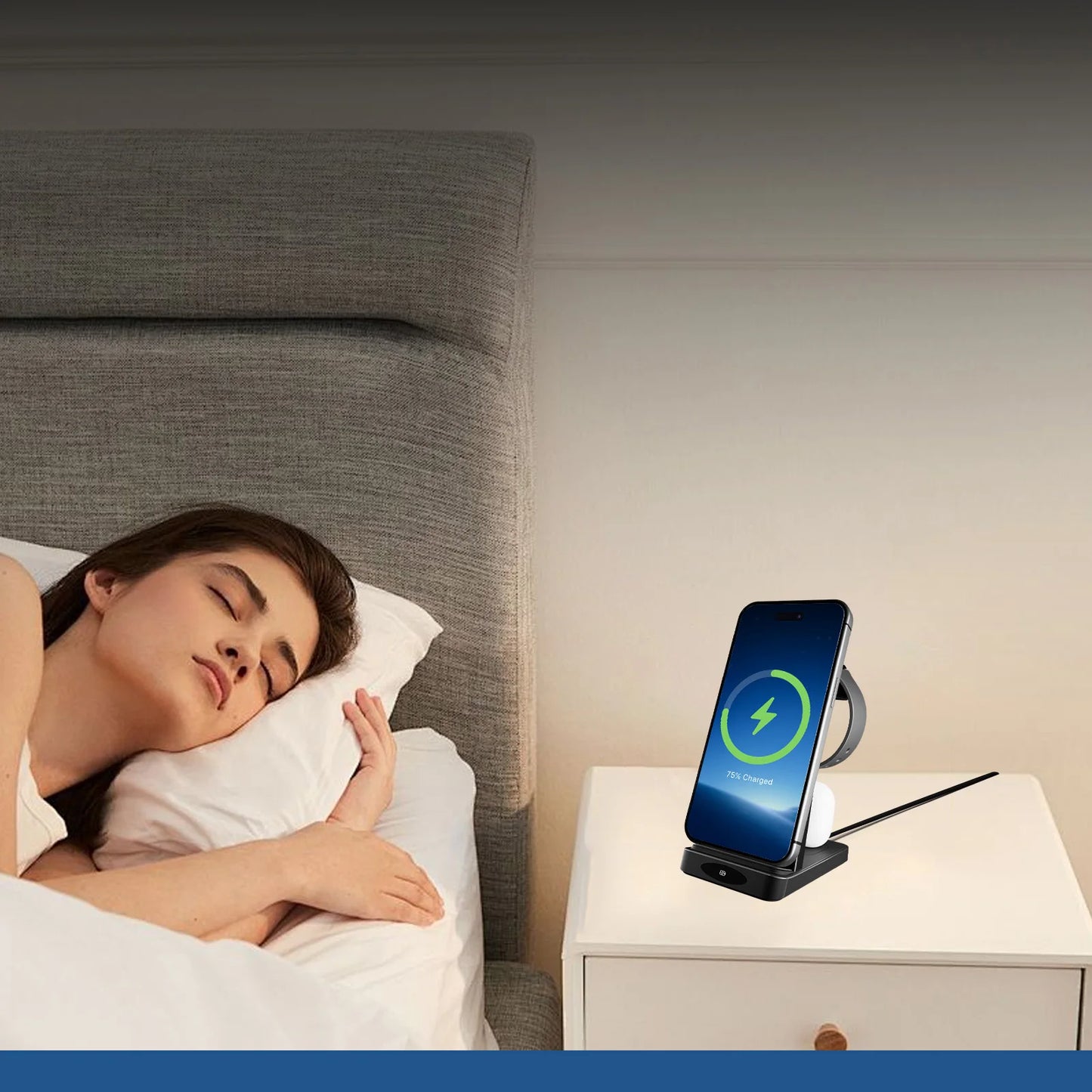 3-in-1 Wireless Charging Station for iPhone, Samsung, Airpods & iwatch