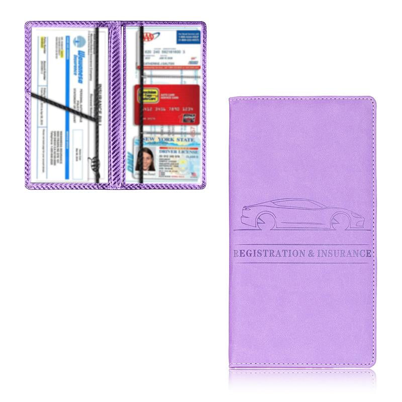 Car Registration and Insurance Holder, Car Organizer Premium Leather Registration and Insurance Card Holder,With Magnetic Shut for Cards, Essential Document, Driver License