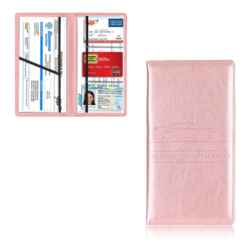 Car Registration and Insurance Holder, Car Organizer Premium Leather Registration and Insurance Card Holder,With Magnetic Shut for Cards, Essential Document, Driver License