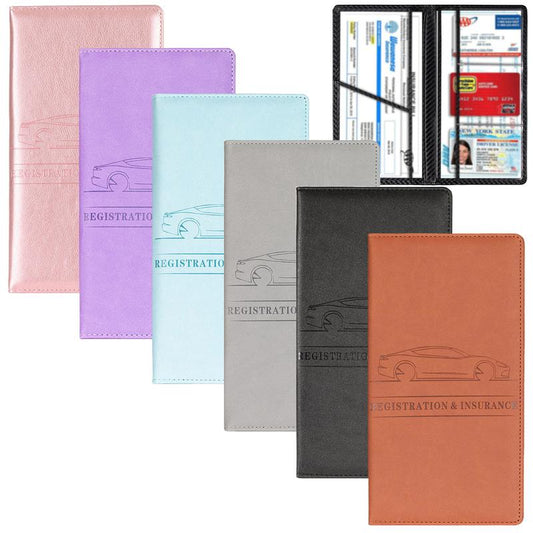 Car Registration and Insurance Holder, Car Organizer Premium Leather Registration and Insurance Card Holder,With Magnetic Shut for Cards, Essential Document, Driver License