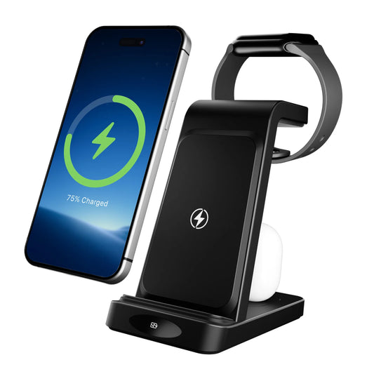 3-in-1 Wireless Charging Station for iPhone, Samsung, Airpods & iwatch