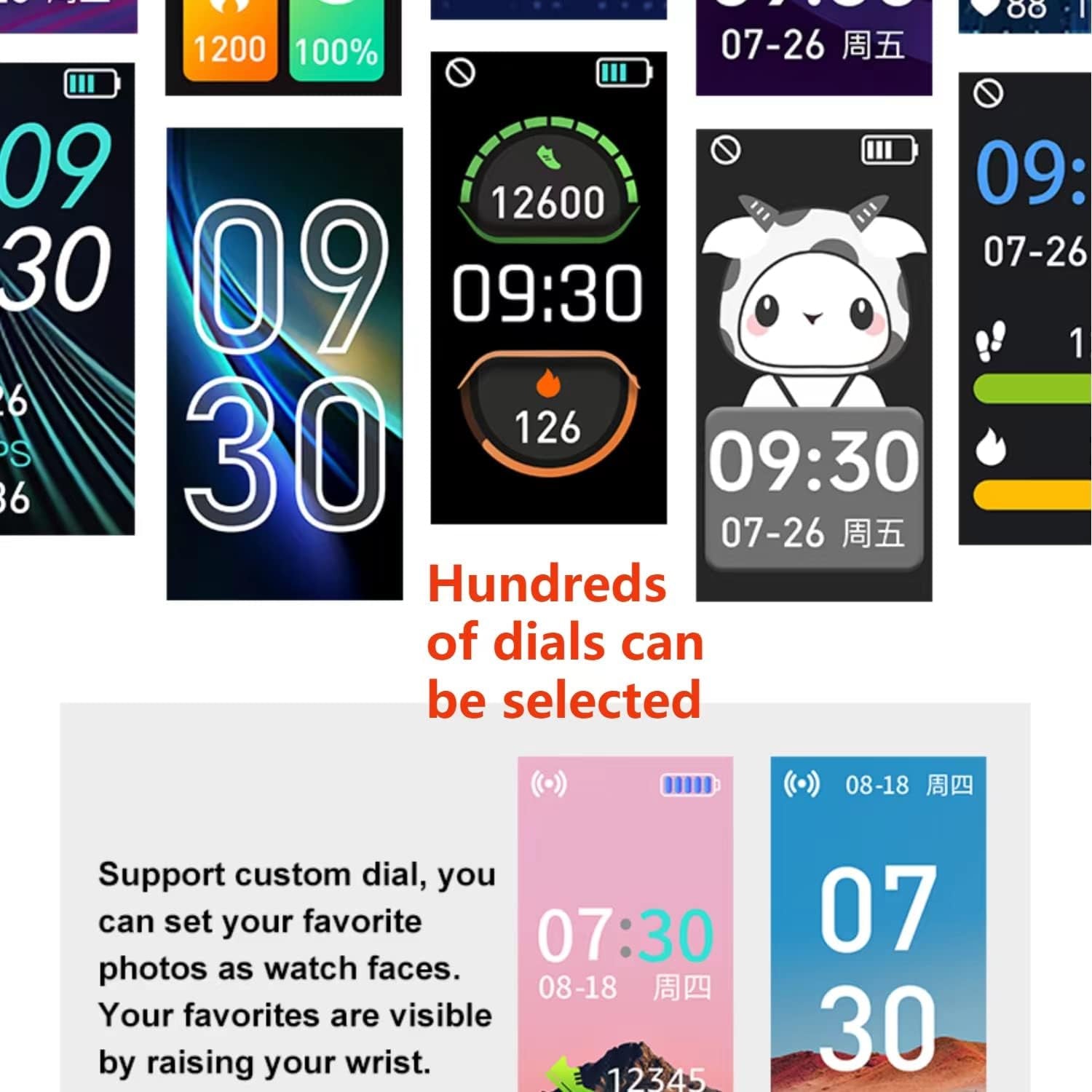 Fitness Tracker with Heart Rate Sleep Monitor Step Counter, Activity Tracker IP68 Smart Watch Health Tracker Pedometer for Man Women