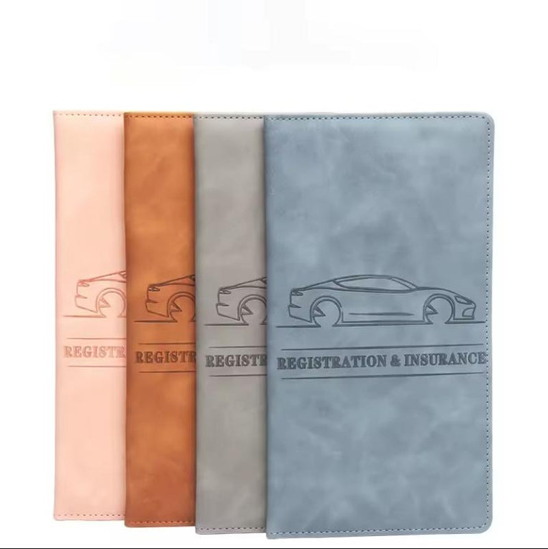 Car Registration and Insurance Holder, Car Organizer Premium Leather Registration and Insurance Card Holder,With Magnetic Shut for Cards, Essential Document, Driver License