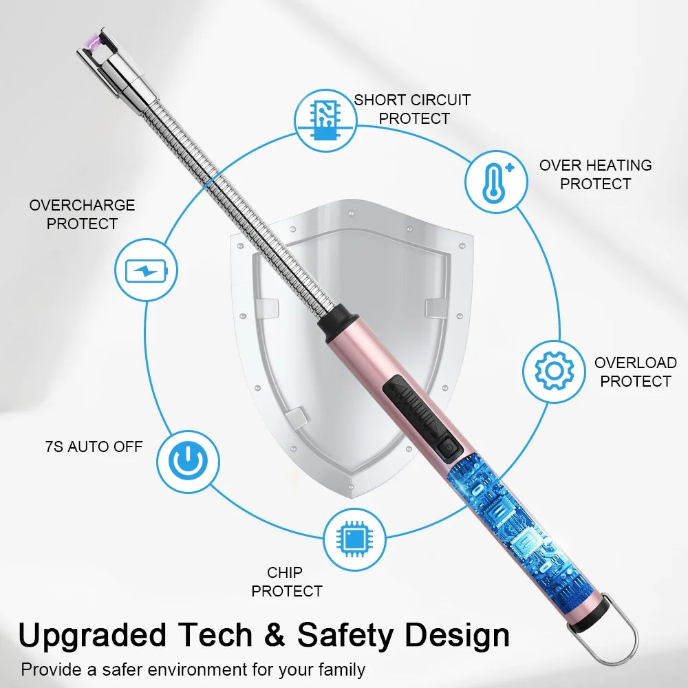 Lighter Candle Lighter Electric Lighter Rechargeable Lighter USB Arc Lighter Plasma for Camping Candle Cooking Bbqs Fireworks