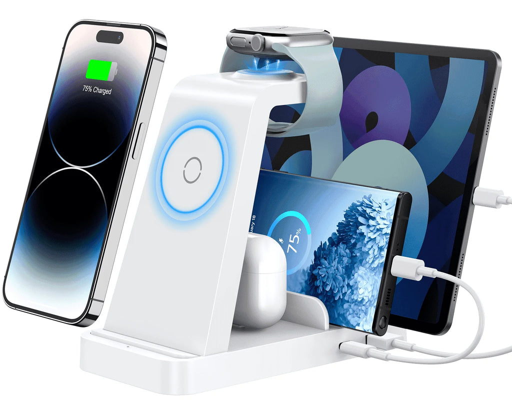 Wireless Charger Compatible for Iphone /Sumsung /Tablets /Ipad /Airpods /Iwatch Series-  5 in 1 Charging Station Compatible for Apple Multiple Devices