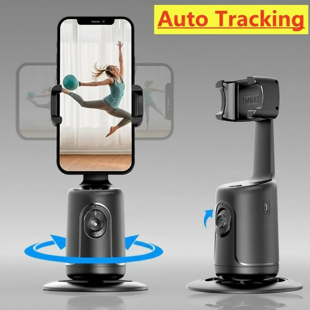 360° Auto Face Tracking AI Smart Gimbal for Smartphones - Stabilizer and Tripod for Video Vlogging and Live Streaming