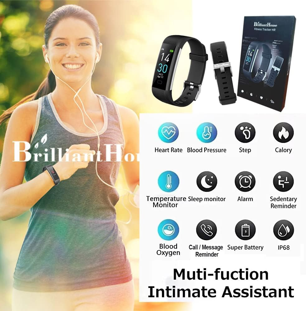 Fitness Tracker with Heart Rate Sleep Monitor Step Counter, Activity Tracker IP68 Smart Watch Health Tracker Pedometer for Man Women